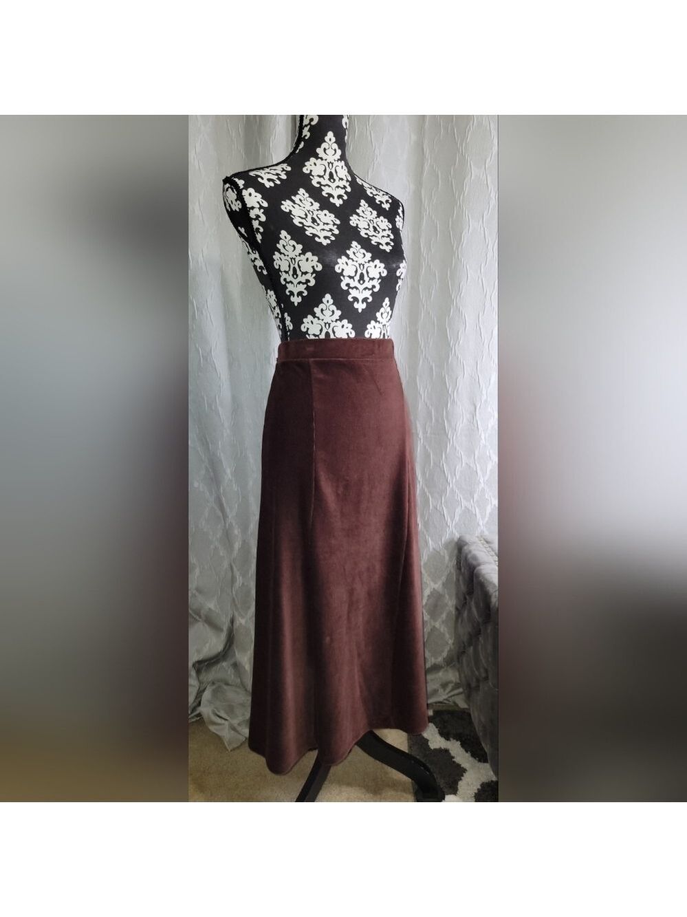 Melissa Paige - Vintage-Style Brown Corduroy Skirt
